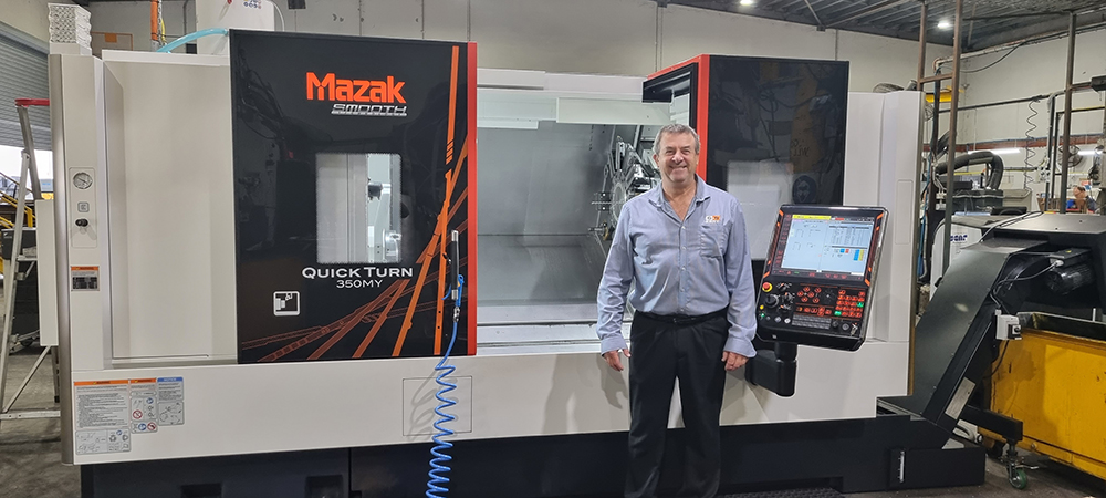 Ian Melville Managing Director of G&O Kert with the new Mazak Quick Turn 350MY