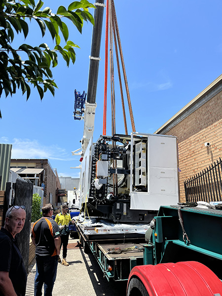 Mazak Integrex i 250H ST craned from truck for Accurate Repetition